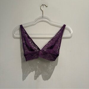 Victoria's Secret Deep Purple Lace Bralet Lingerie Size M